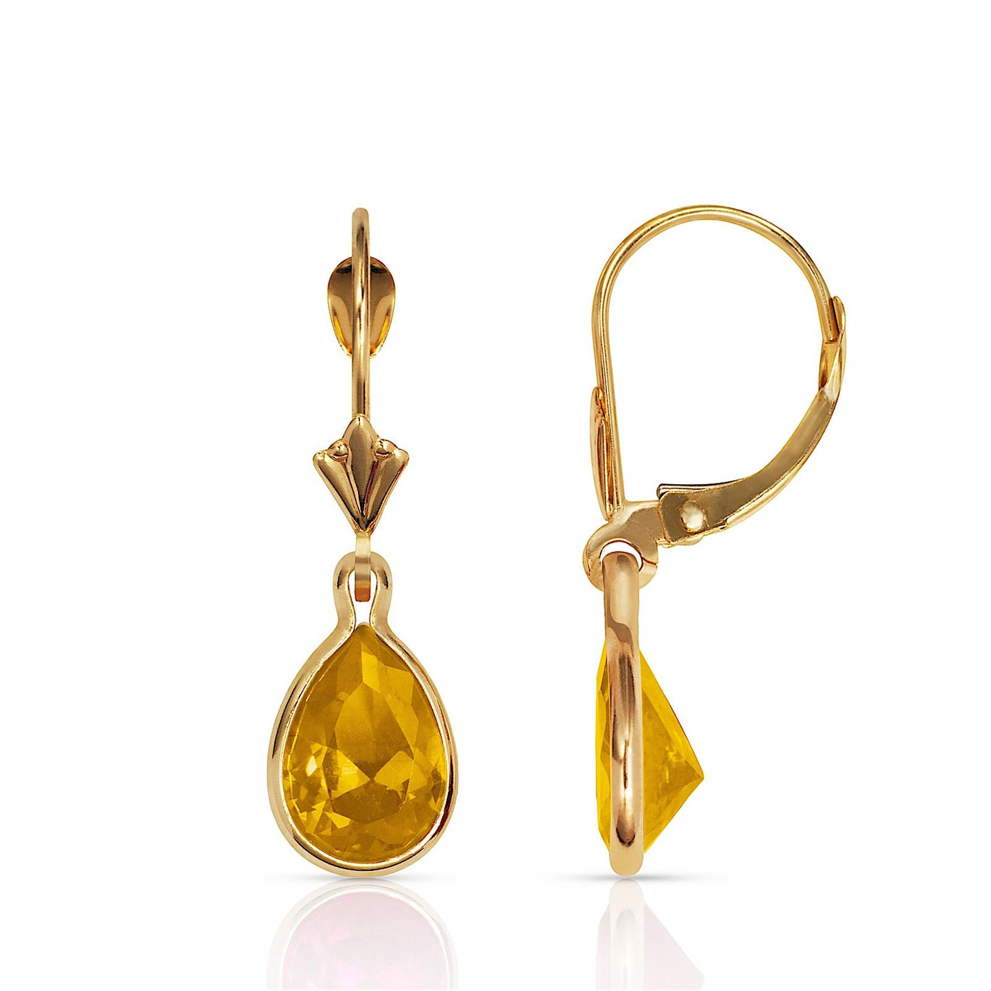 Gemstone Drop Earrings Leverback 14K Gold - BEYOND