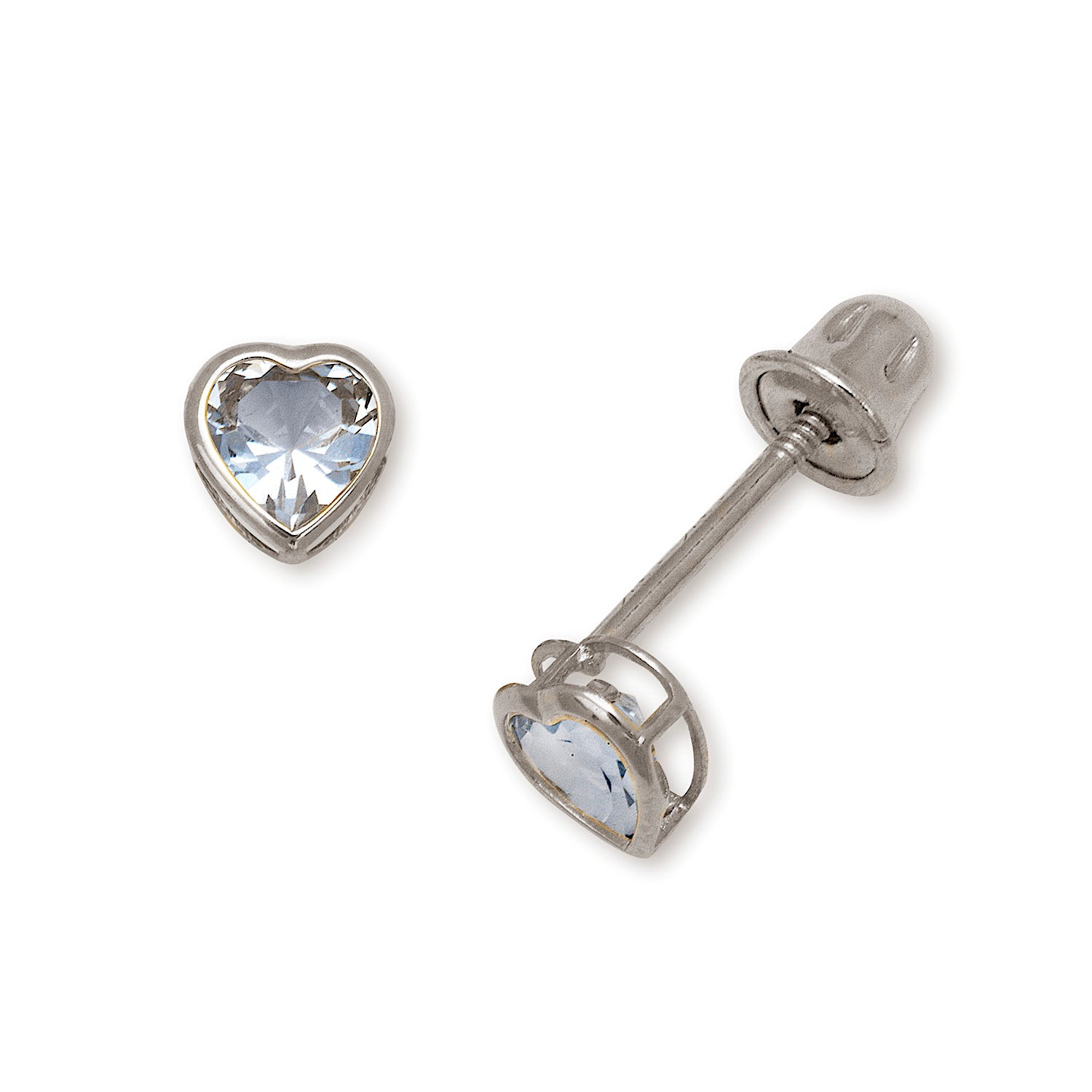 925 Sterling Silver Rhodium Plated Heart Earring - BEYOND