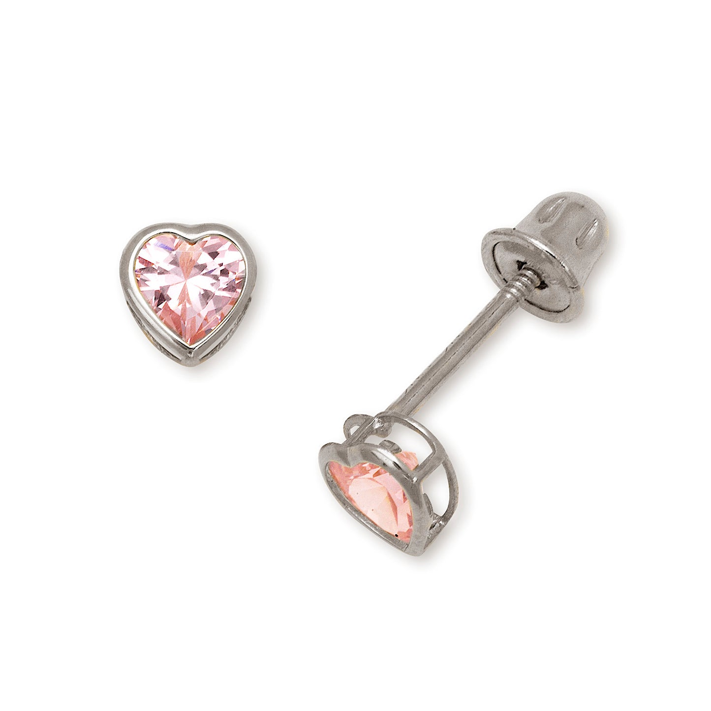 925 Sterling Silver Rhodium Plated Heart Earring - BEYOND