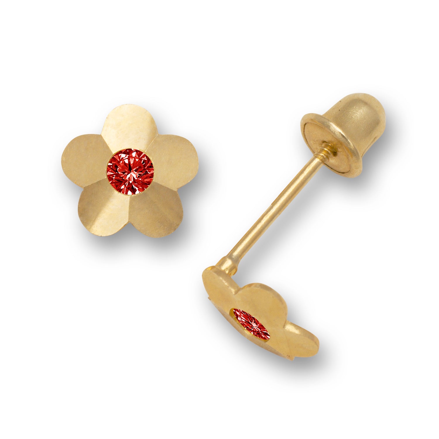 14K Gold Flower Zircon Stud Earrings - BEYOND