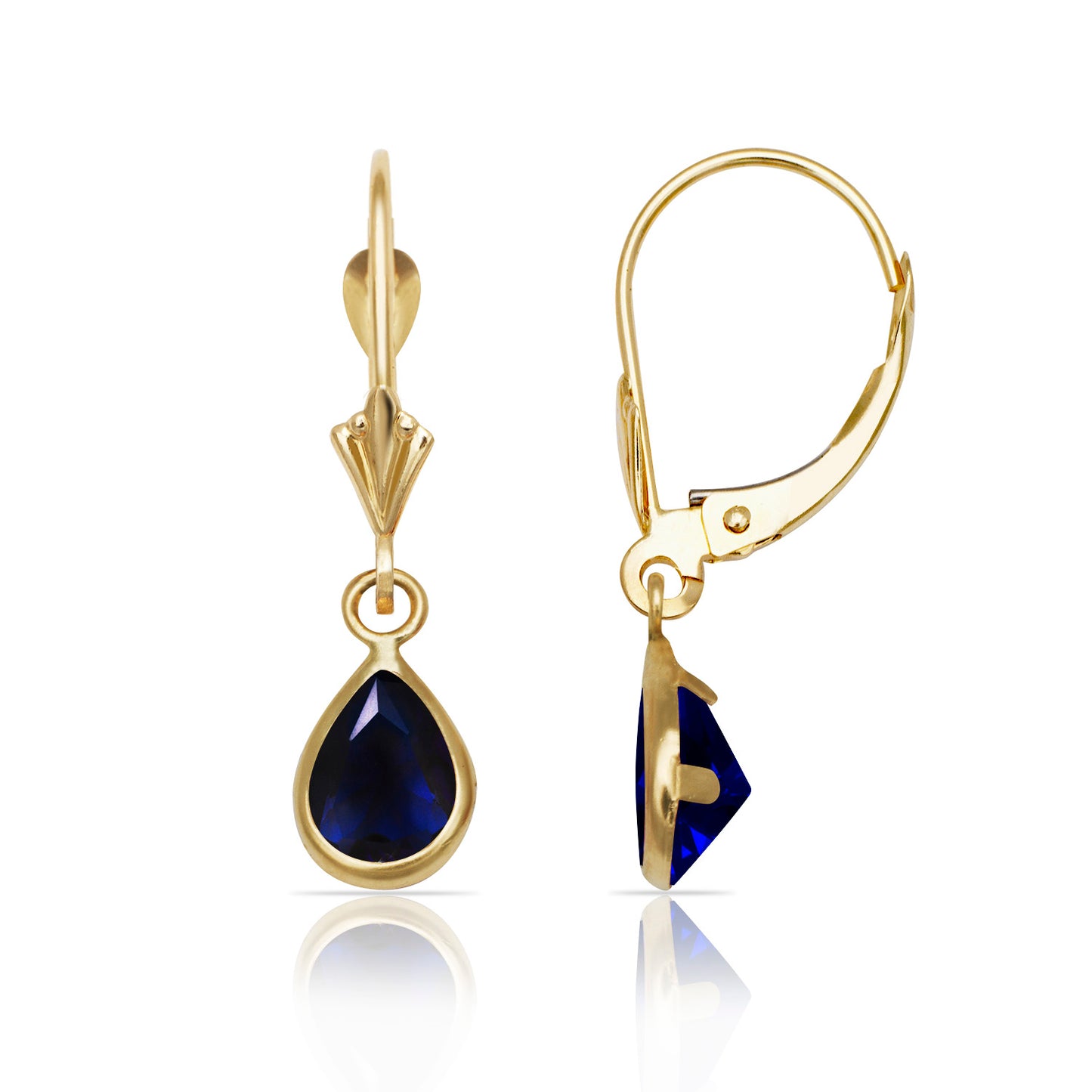 Gemstone Drop Earrings Leverback 14K Gold - BEYOND