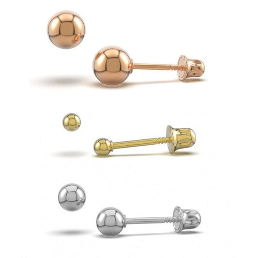 Minimalist 14K Solid Gold Stud Earrings