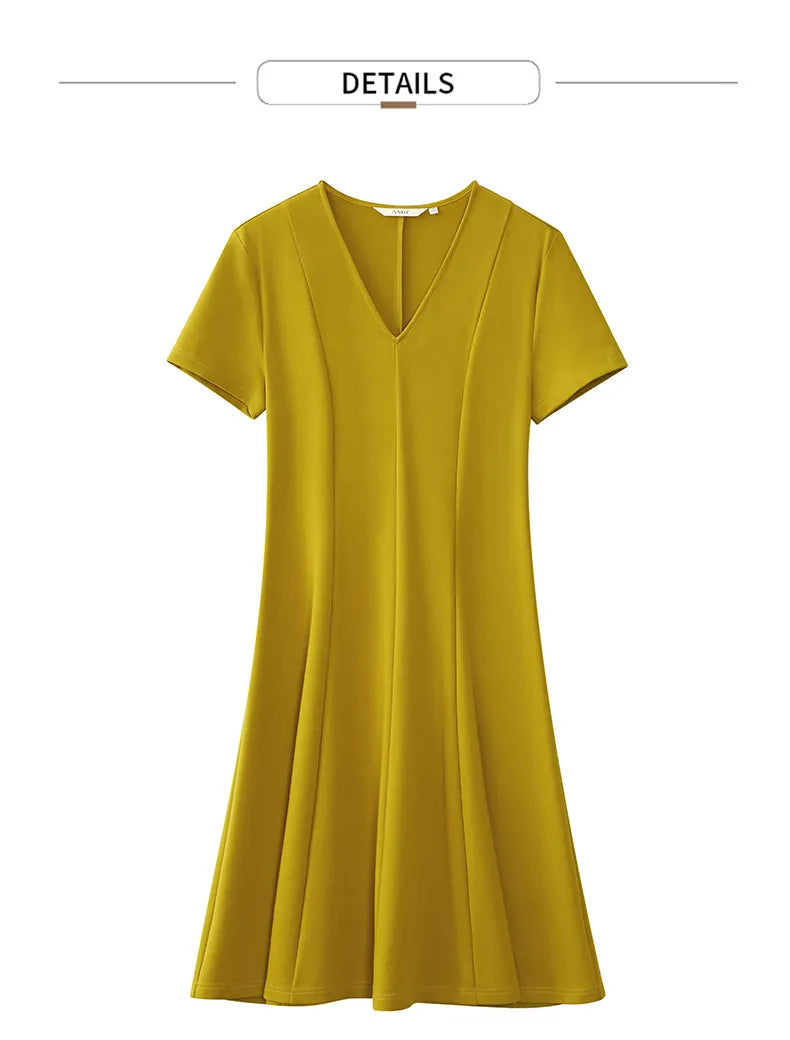 Minimalism V-neck A-Line Dress