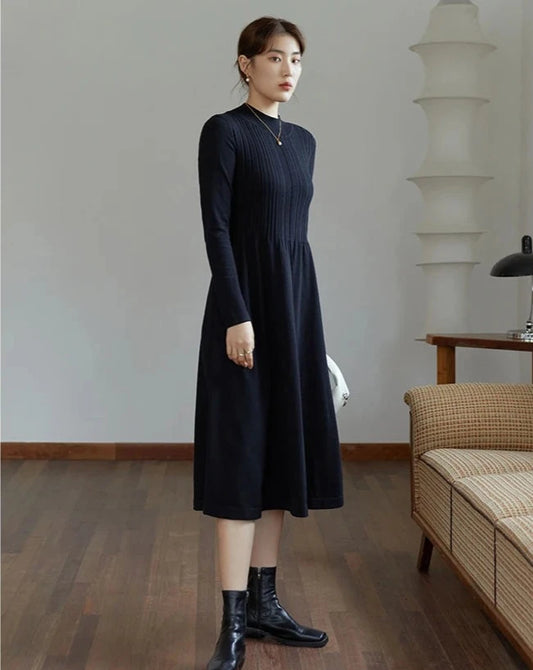 A-Line Knitted Midi Dress