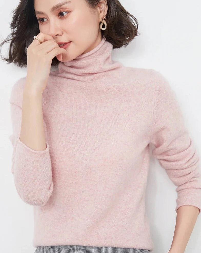 Turtleneck Cashmere Wool Sweater