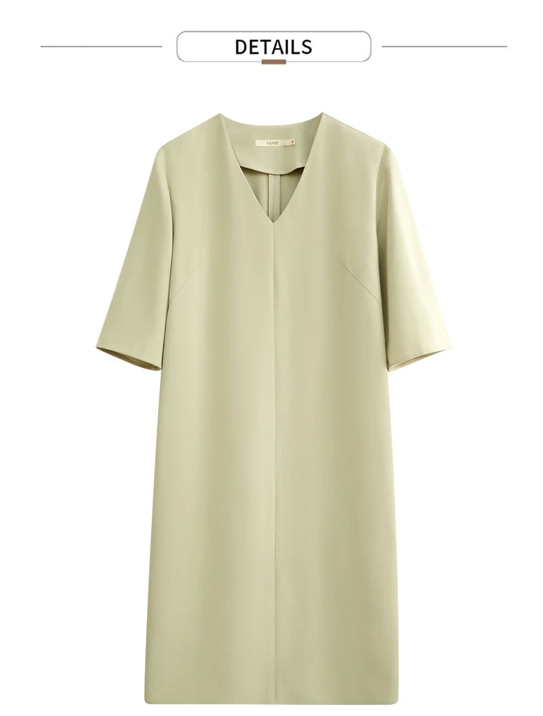 Minimalism V-Neck Loose Chiffon Dress