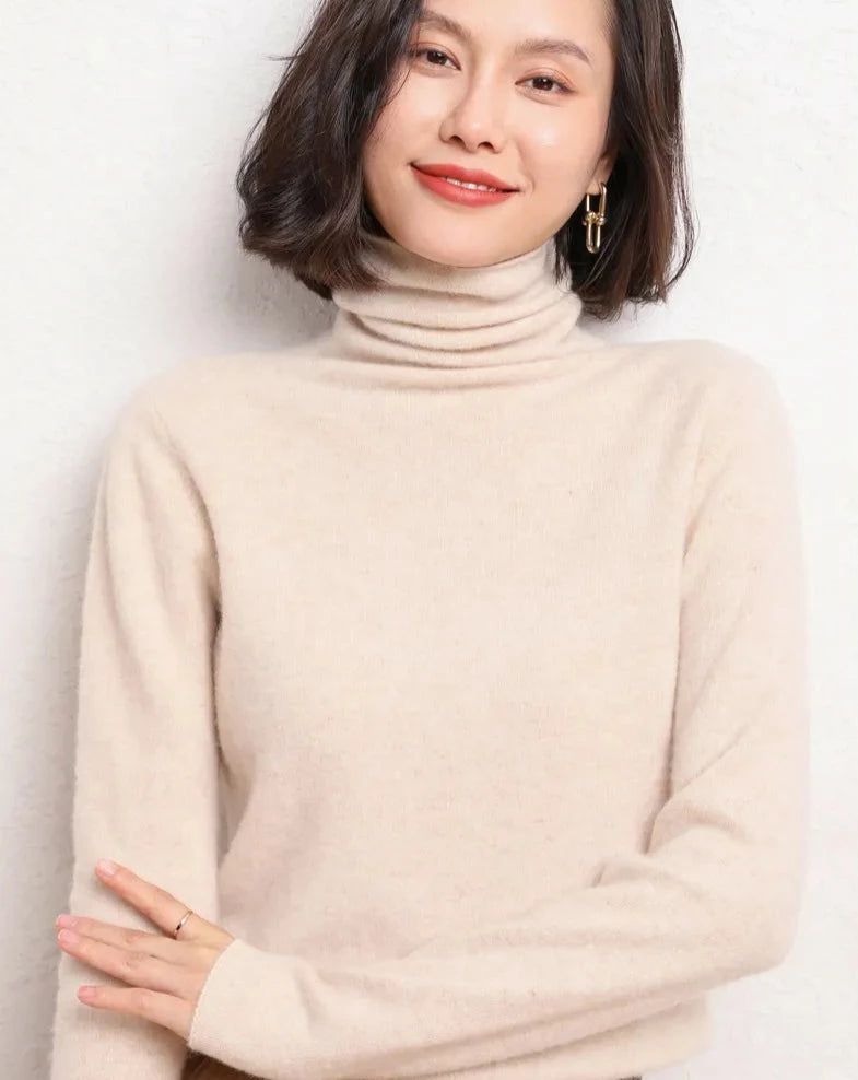 Turtleneck Cashmere Wool Sweater