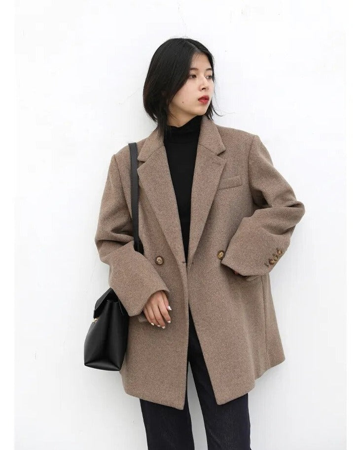 Wool Blend Coat Blazer