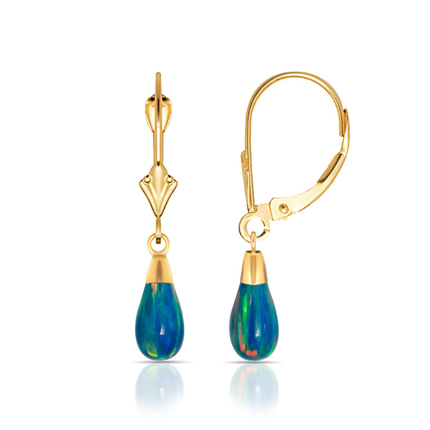 Opal Drops Levender Earrings 14K Gold