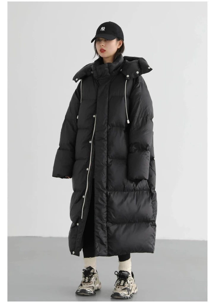 Loose Hooded Thick Warm Long Winter Jacket