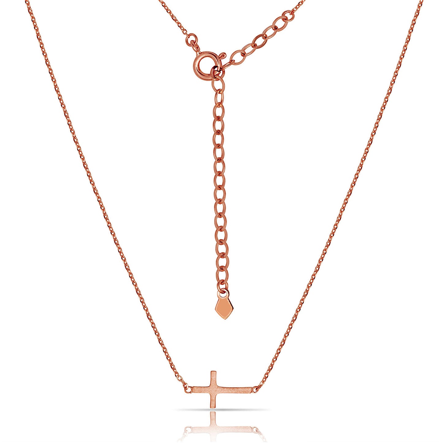 Minimalist 14K Gold Horizontal Cross Necklace