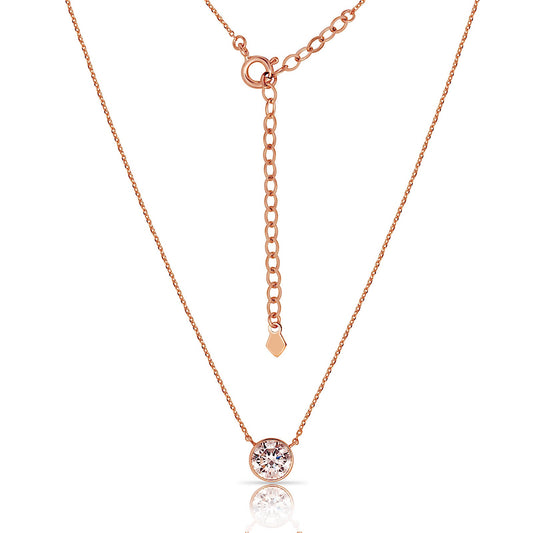 14K Solid Gold Moissanite Necklace