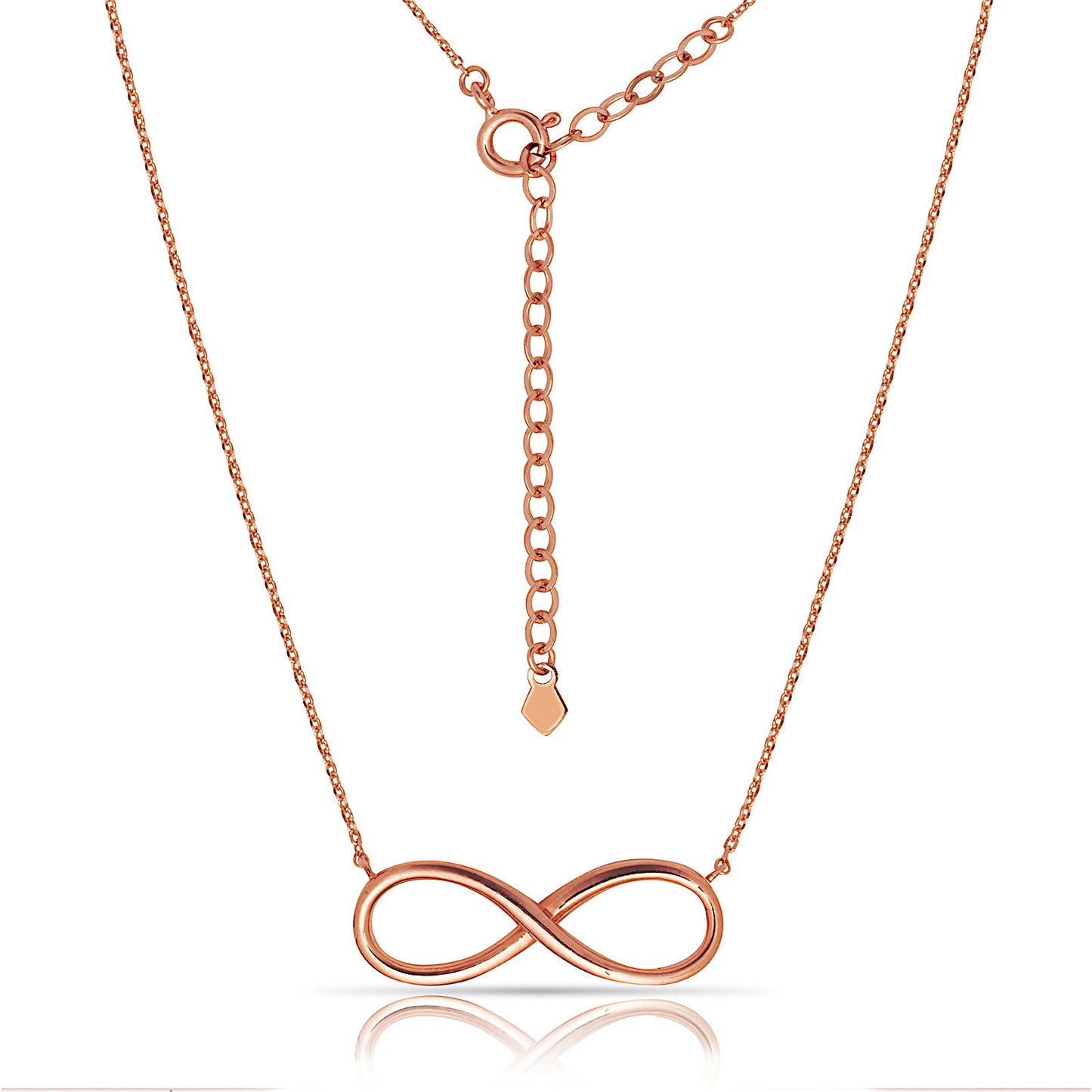 Minimalist 14K Solid Gold Infinity Necklace