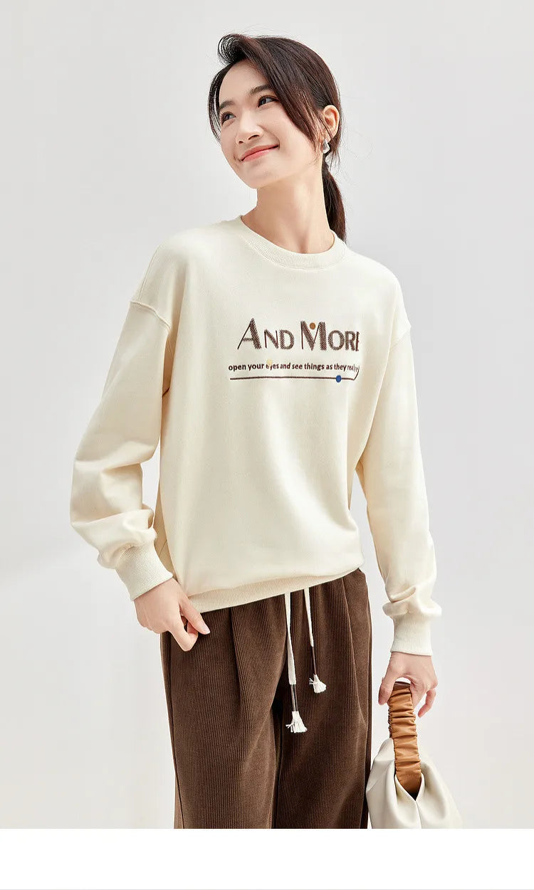 Round Neck Casual Loose Sweatshirt