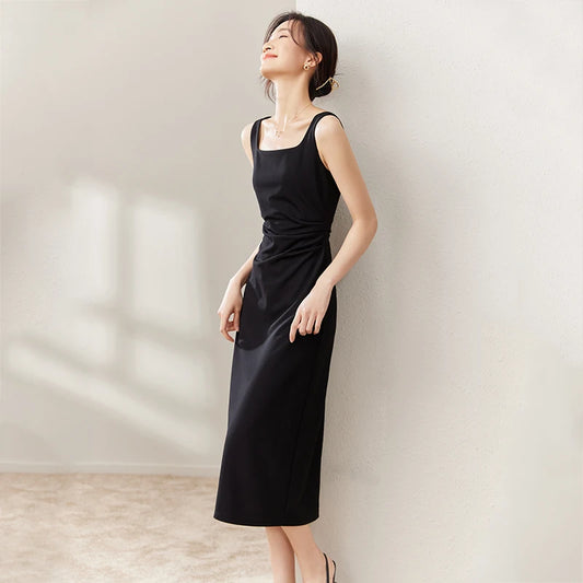 Sleeveless Elegant Midi Dress - BEYOND FASHION