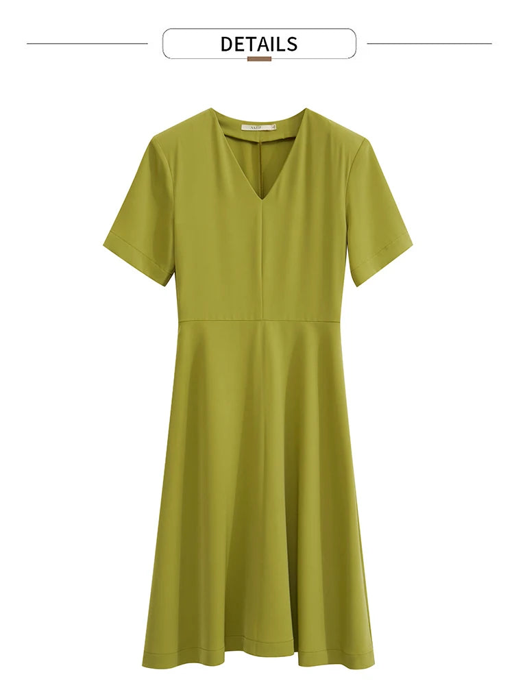 Minimalism Sleeves A-Line Midi Dress