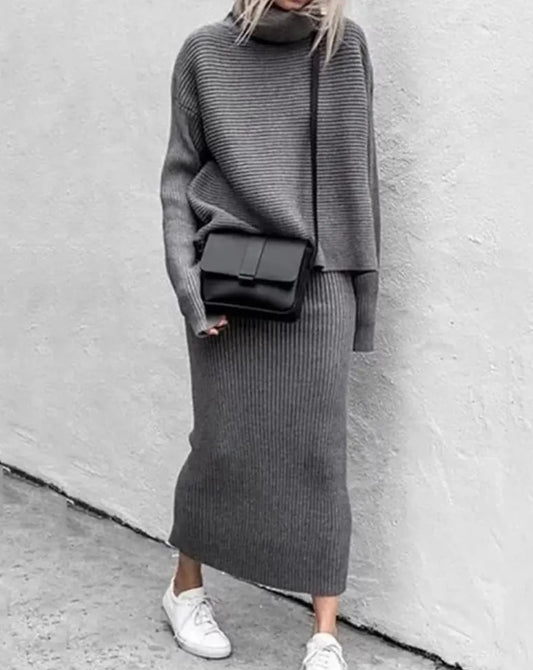 Sweater And Skirt Two Pieces Set