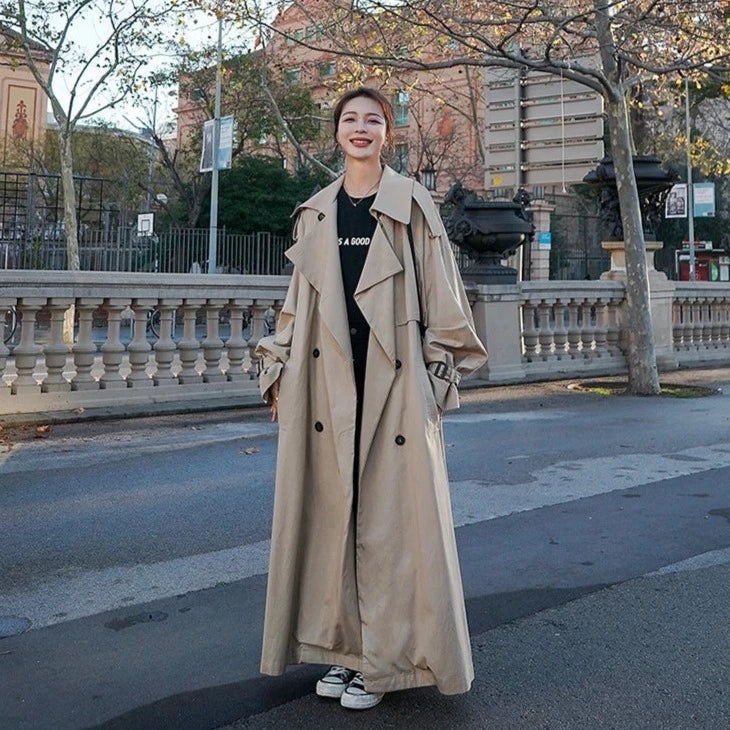 Long Oversized Casual Trench Coat