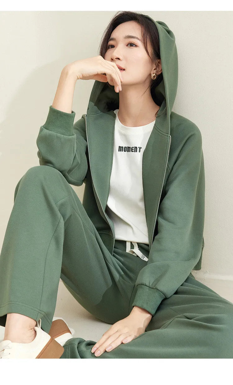 Casual 3 Pieces Hooded Sweatpants Set