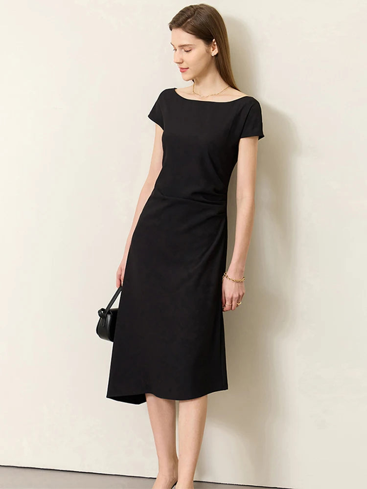 Chiffon Short Sleeves Midi Dress