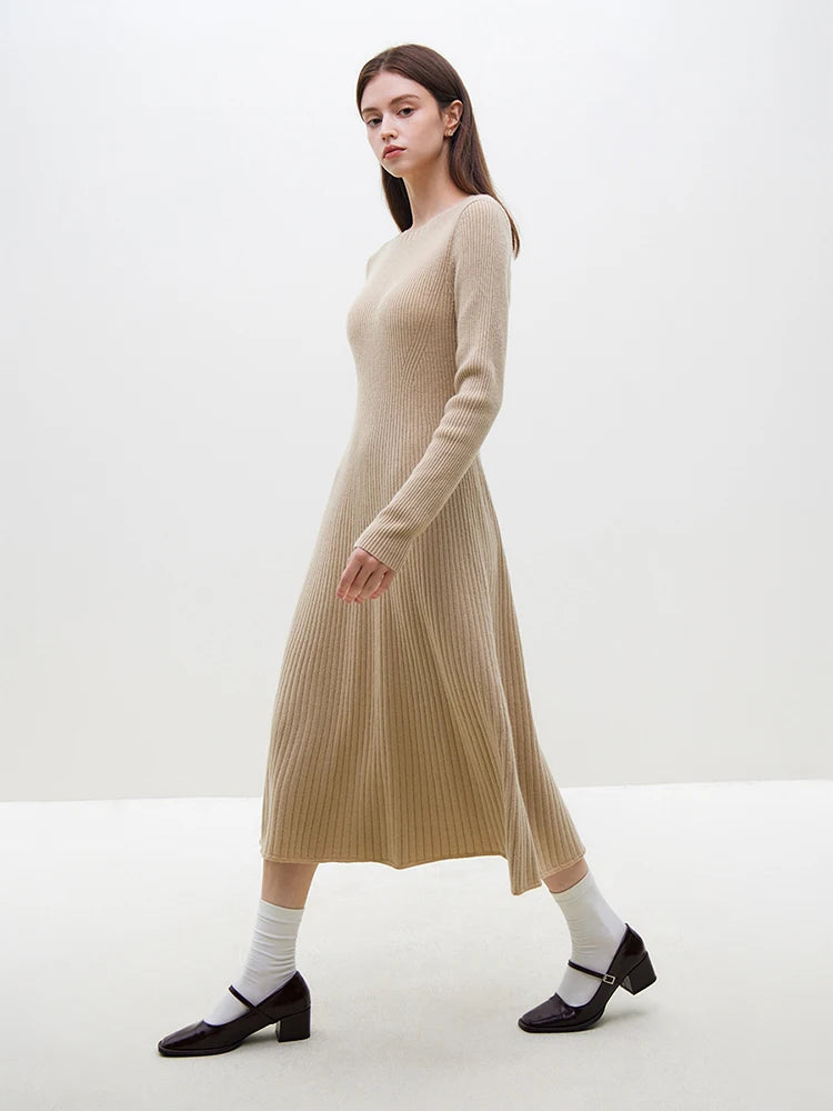 Simple  Knitted Slimming Midi Dress