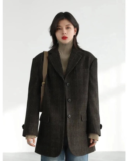 Wool Blended Blazer Coat