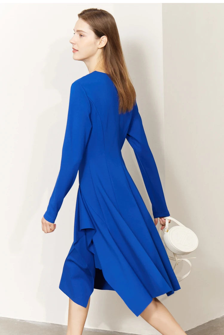 Elegant Asymmetrical Midi Dress