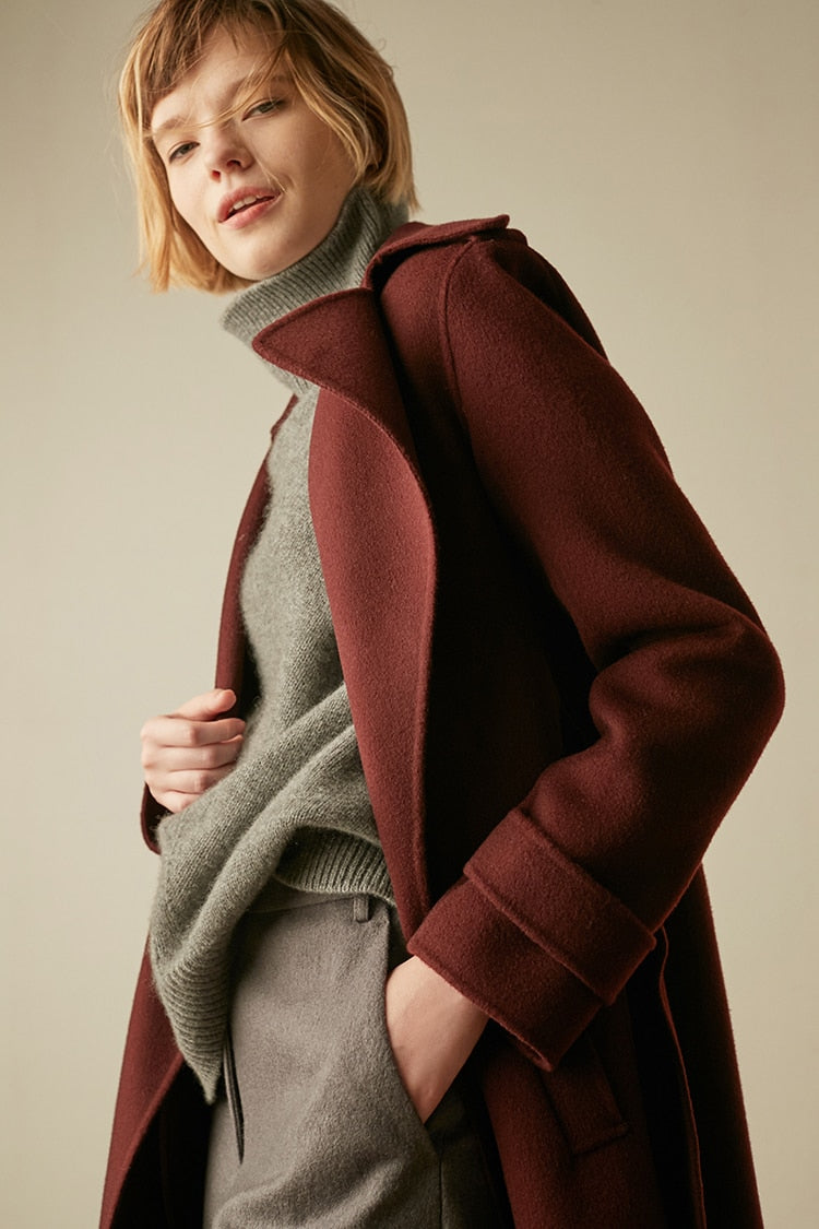 High-Neck Wool Sweater - BEYOND