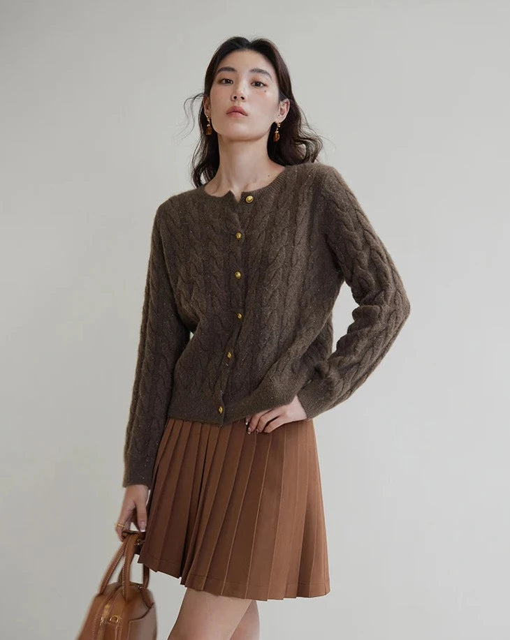 Round Neck Short Cardigan