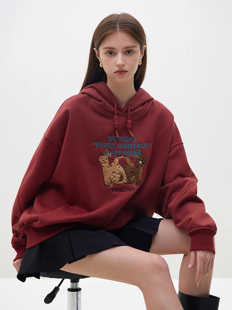 Embroidered Casual Hoodie