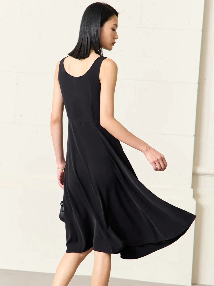 Black Round Neck Sleeveless Dress