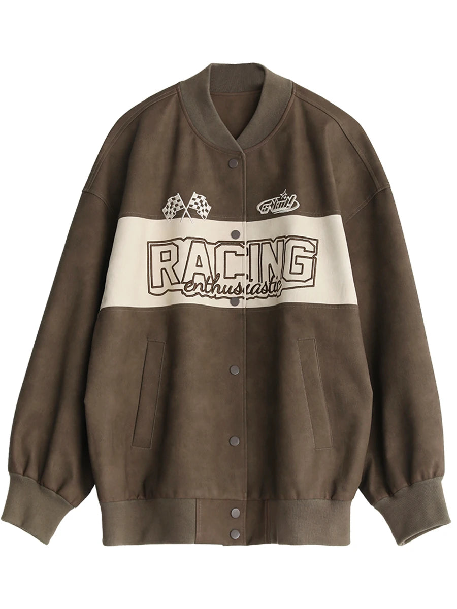 Embroider Baseball Loose Jacket