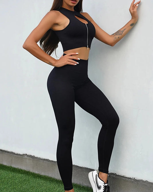 Chic Sports Top and Leggings & Short Set