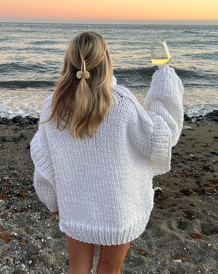 Oversized Knit Turtleneck Loose Sweater – BEYOND
