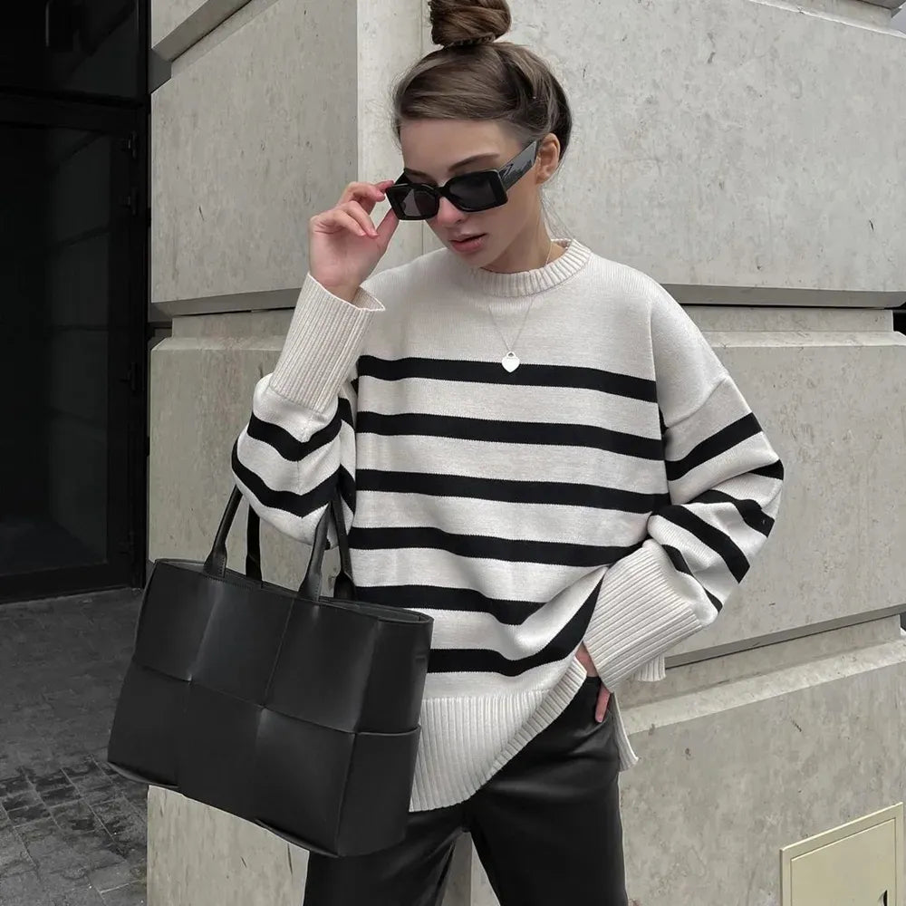 Casual Oversized Striped Sweater