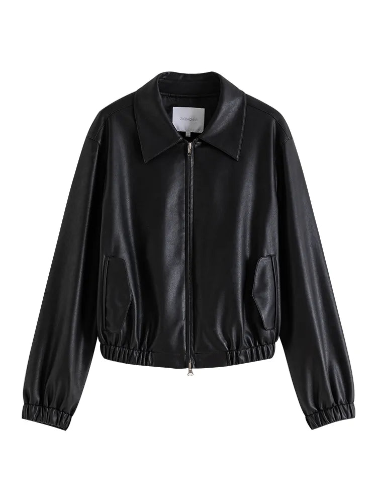 Vegan Leather Short Jacket