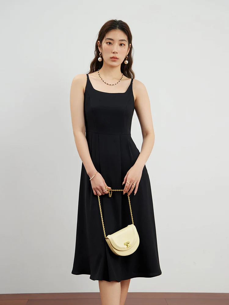 Black Sleeveless Midi Dress