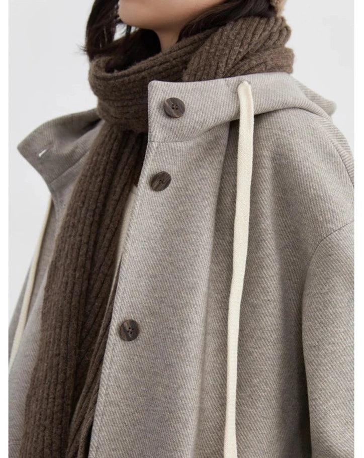 Woolen V-Neck Coat