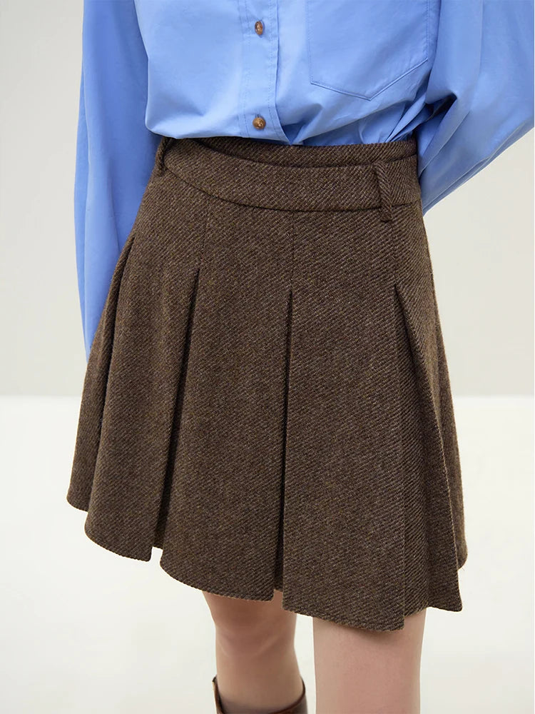 Wool Loose Blazer Jacket And Skirt Suit