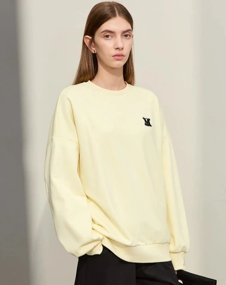 Minimalism Loose Embroidery Sweatshirt