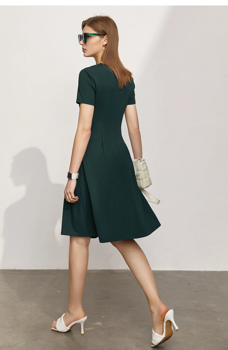 Minimalism Short Sleeve A Line Short Dress