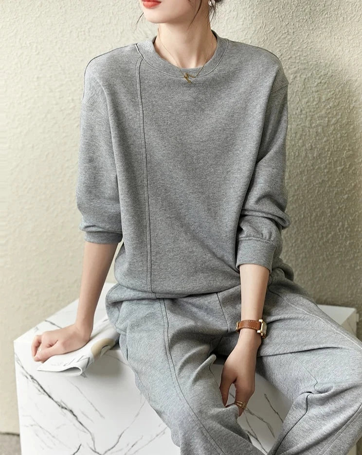 Casual Sweatshirt Top and Pants Set