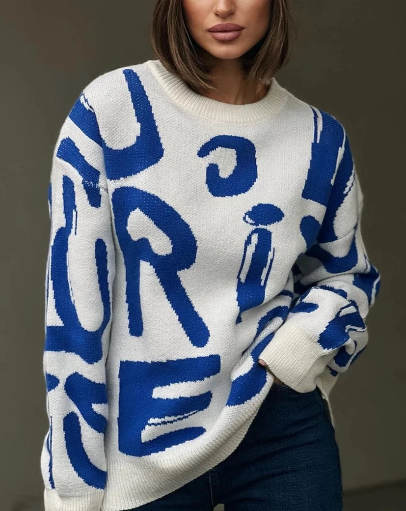 Letter Print Oversized Sweaters