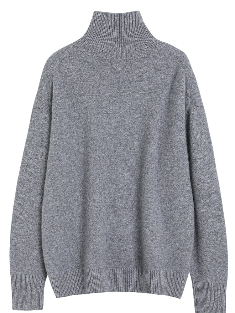 Long Sleeve Turtleneck Cashmere Sweater - BEYOND