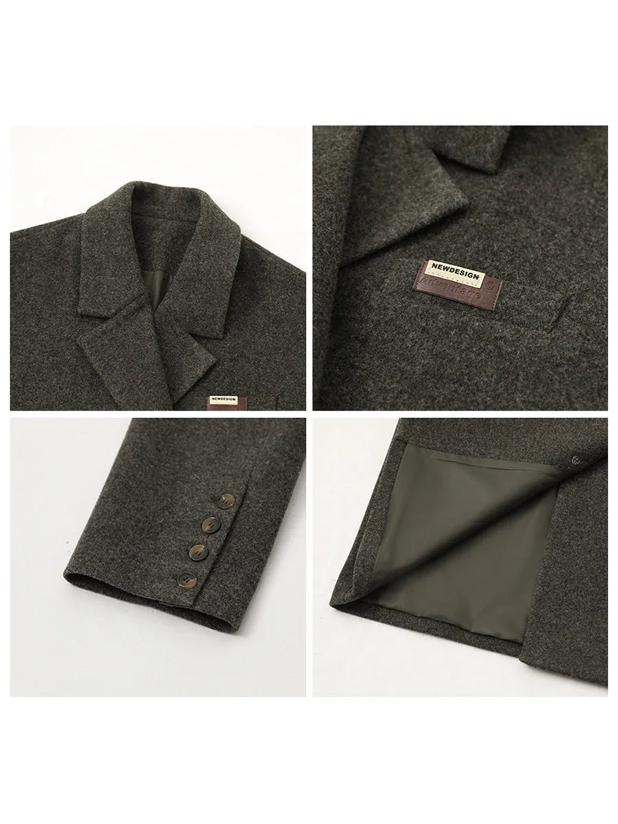 Loose Blended Mid Length Blazer Coat