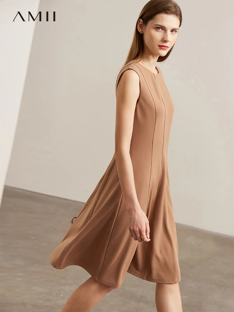 Minimalism A Line Sleeveless Tank Dress