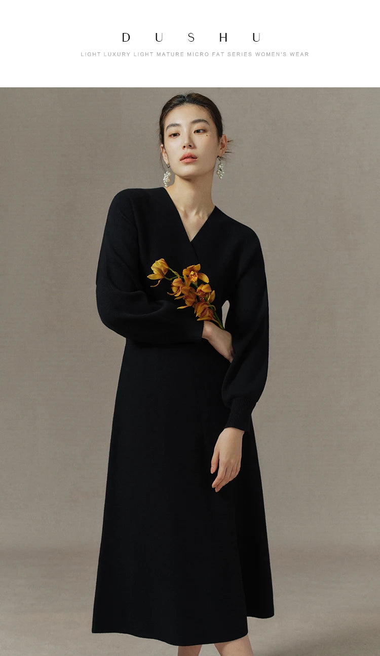 Elegant Midi Black Dress