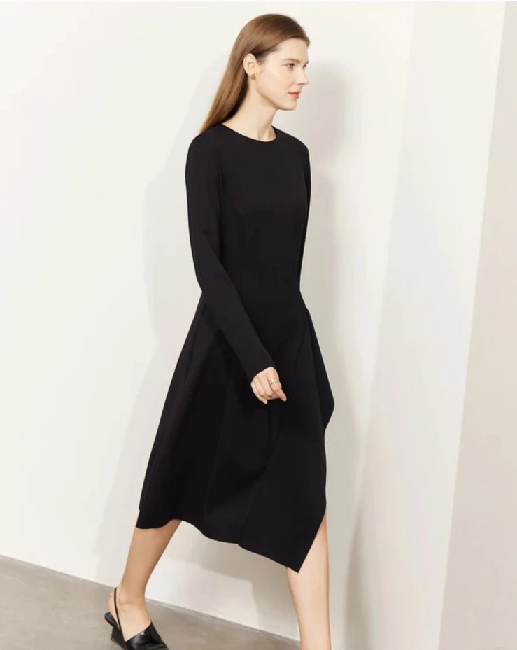 Elegant Asymmetrical Midi Dress