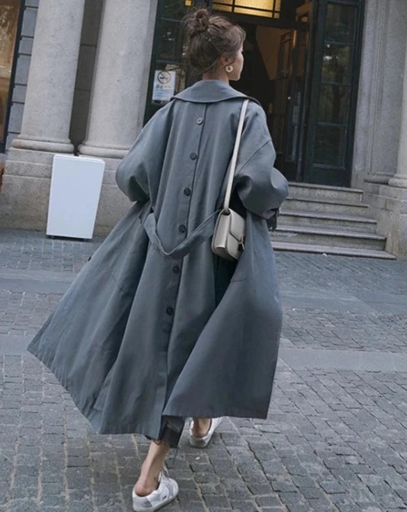 Long Oversized Casual Trench Coat