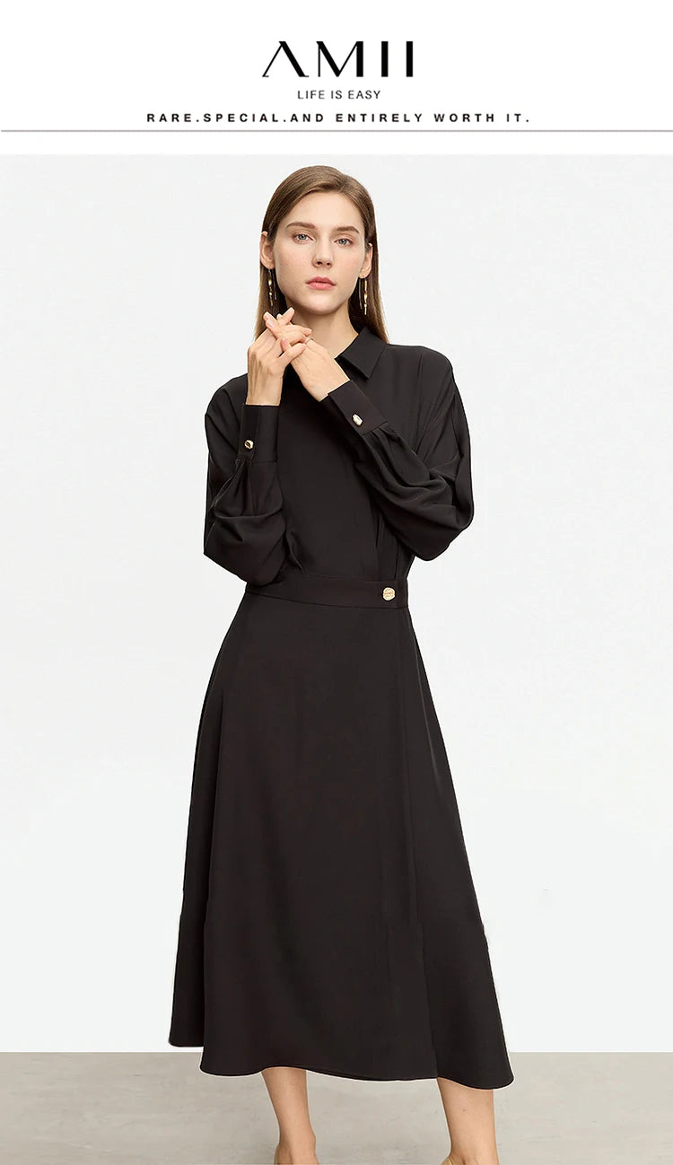 Minimalist A-Line Midi Dress